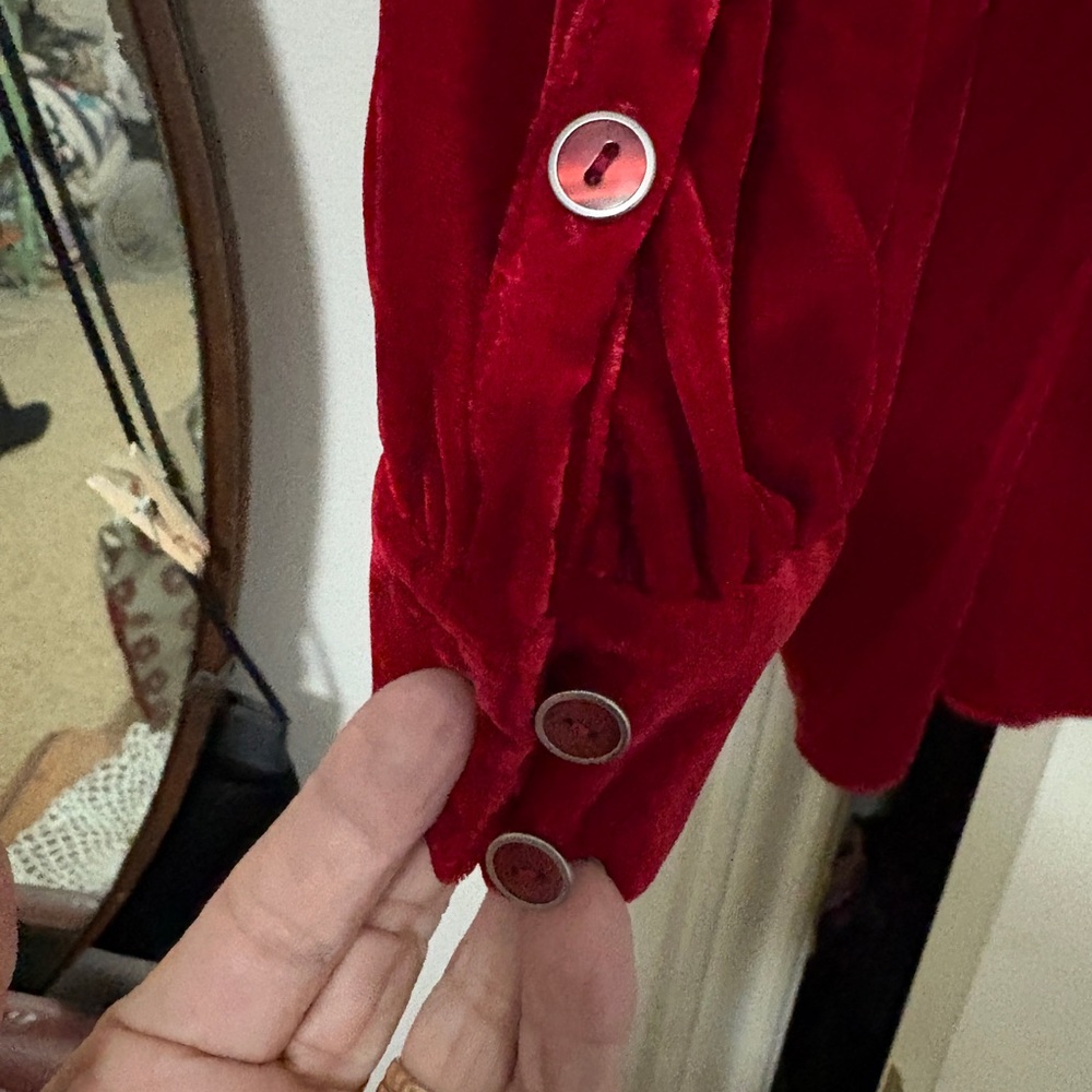 Vintage Red Velour PM dressy top